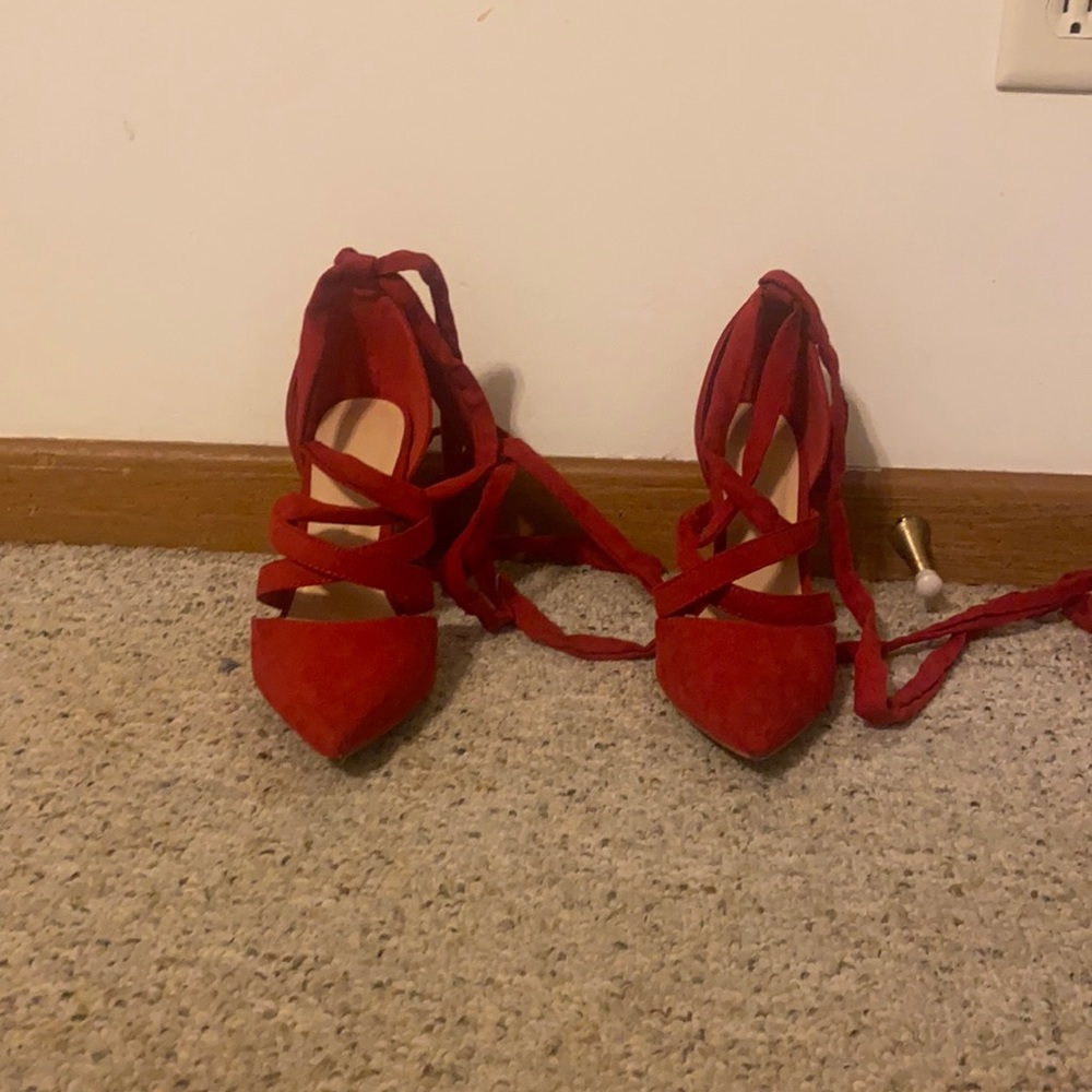 Red laced heels